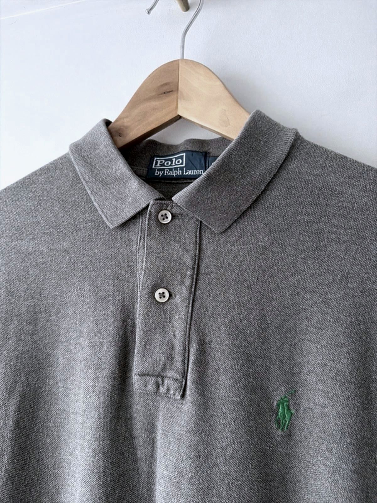 Men’s Ralph Lauren Premium Long Sleeve Polo Top In Grey - Small - 3309