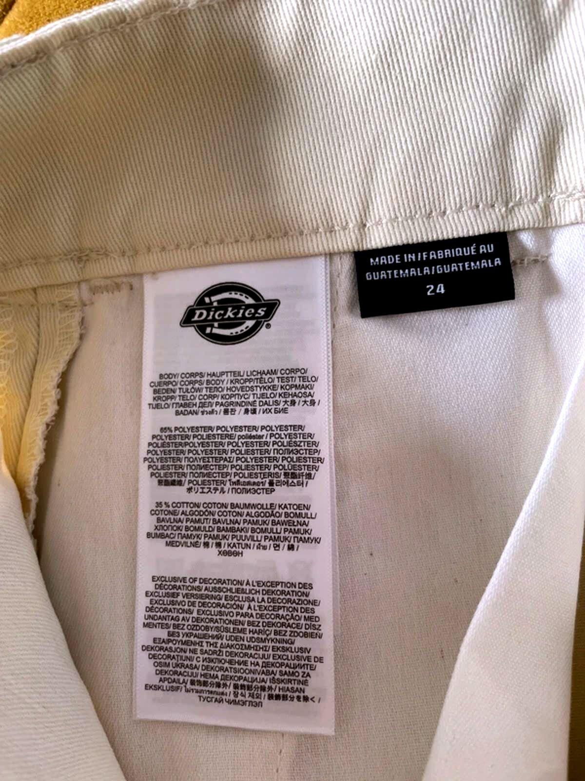 Women’s Dickies Wide Leg Trousers Chino In Cream - W24/L32 - 3006