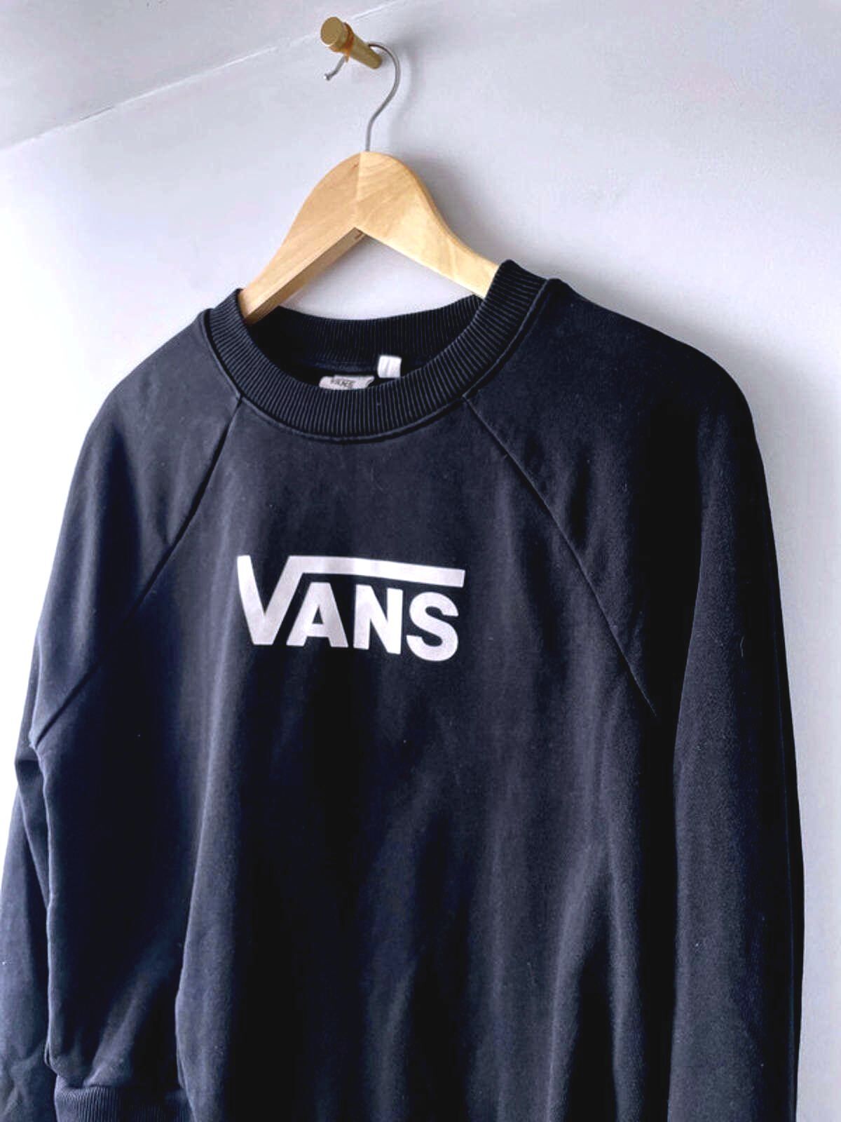 Women’s Vans Oversized Fit Crew Neck jumper Sweatshirt In Black - Small - 2230