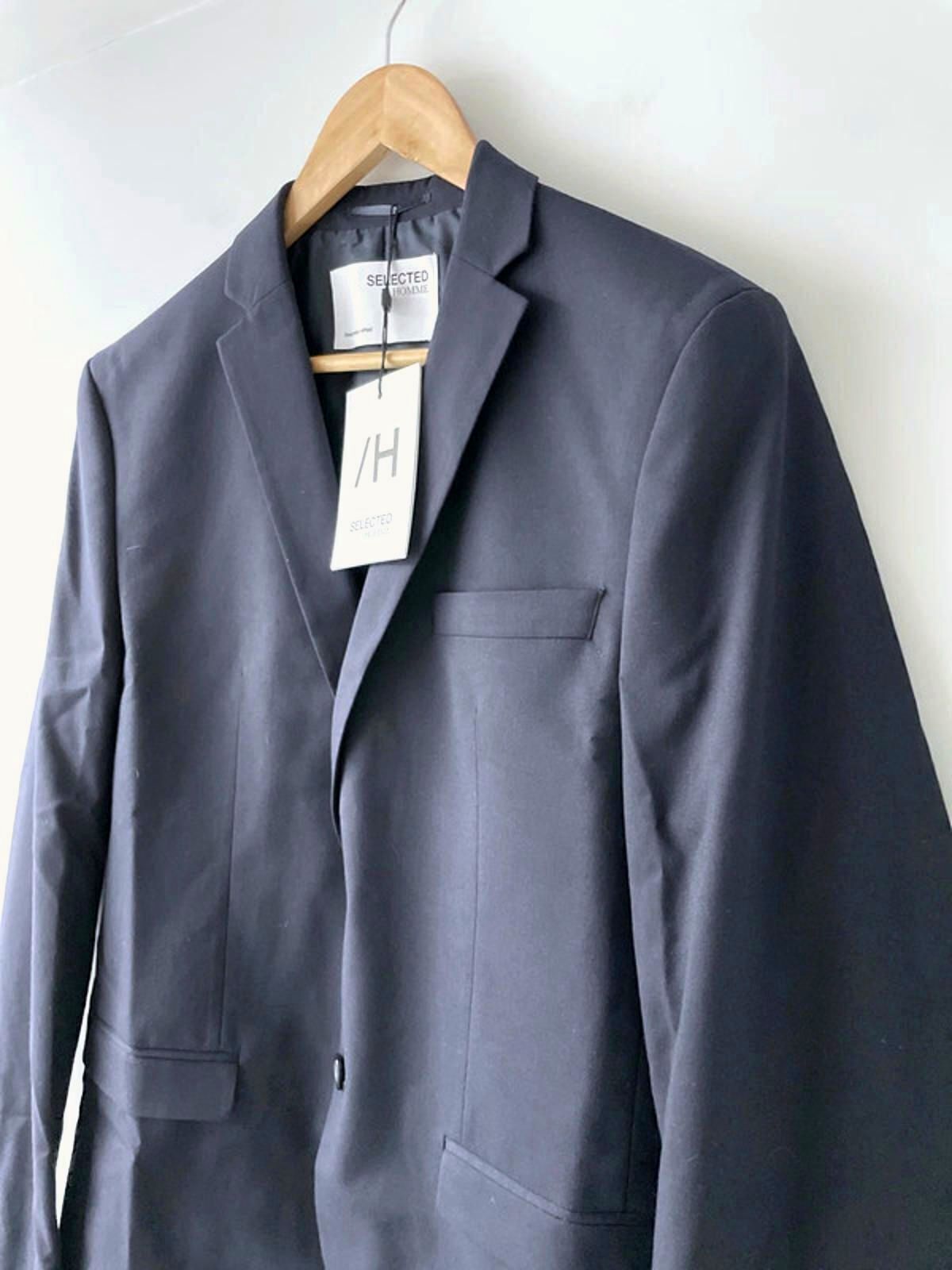 Men’s Selected Homme Double Button Blazer Jacket In Navy - 2283 - Small (36R)