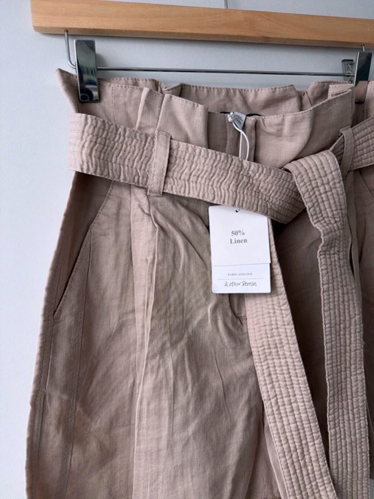 Women’s & Other Stories linen tie front style shorts in beige - Uk6 - 3440