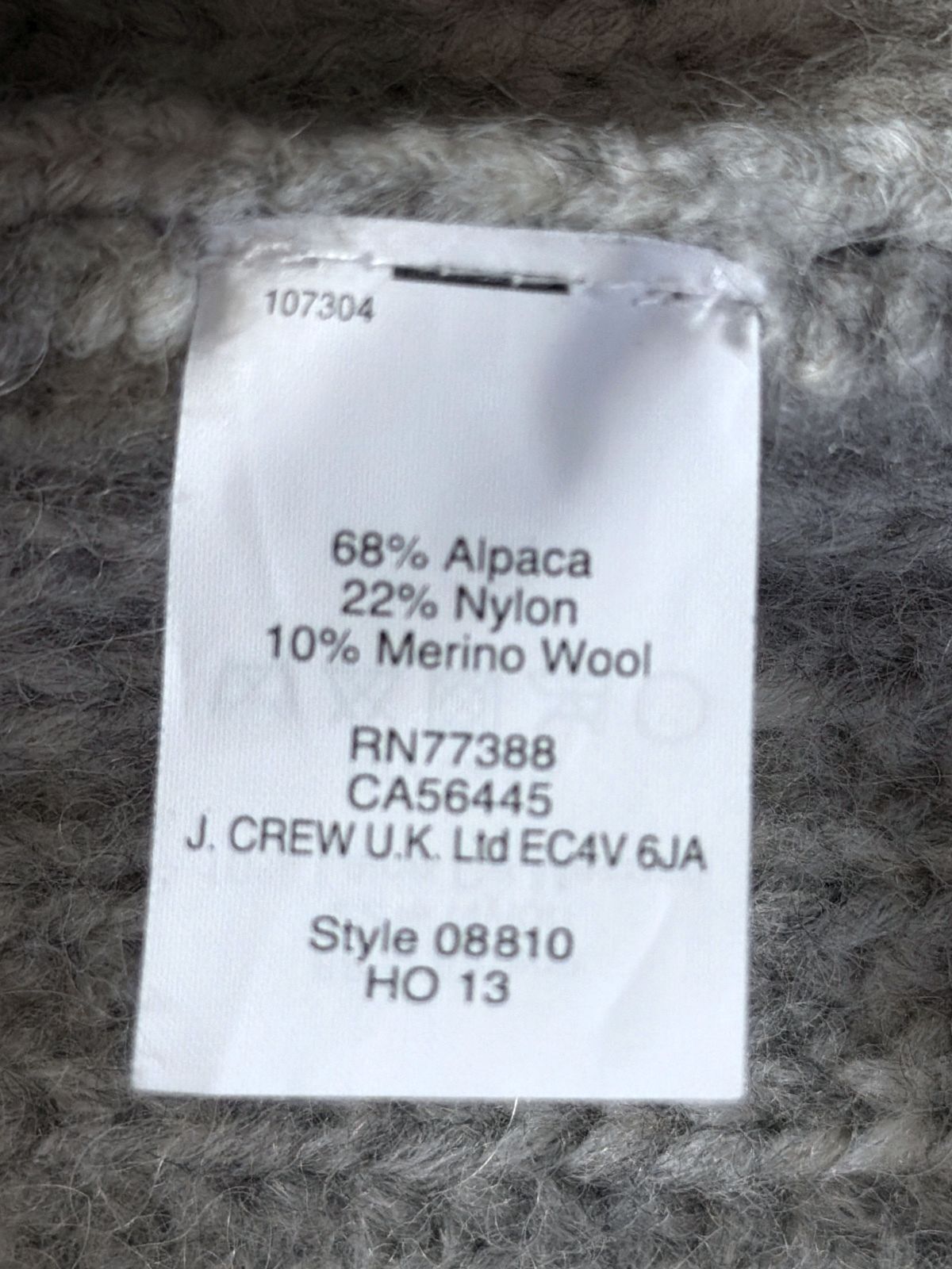 Women’s J.Crew Alpaca & Wool Chunky Knit Sweater Jumper In Gray - XSmall - 3719