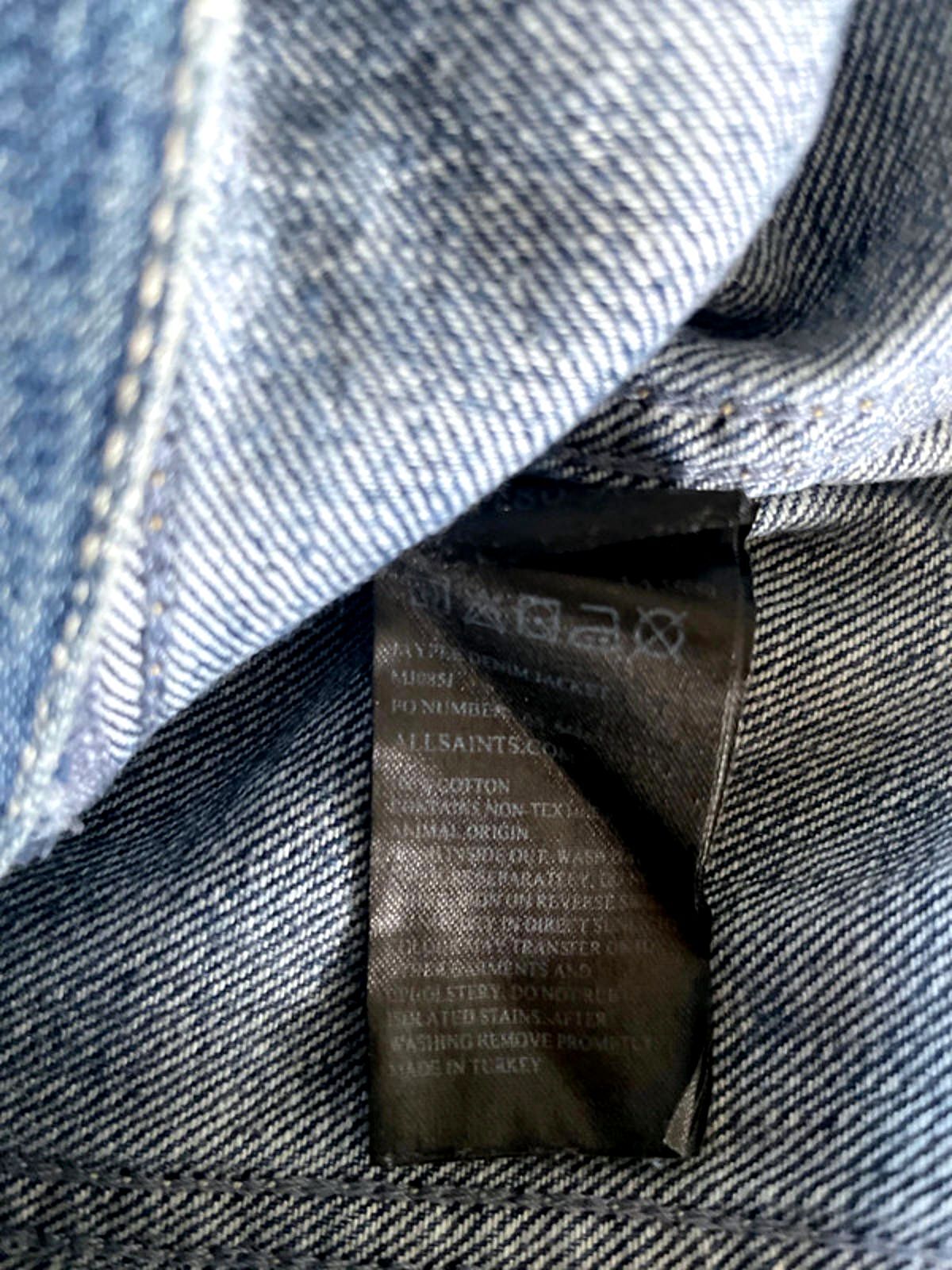 Women’s Allsaints Denim Trucker Jacket Coat In Navy - Small - 2111