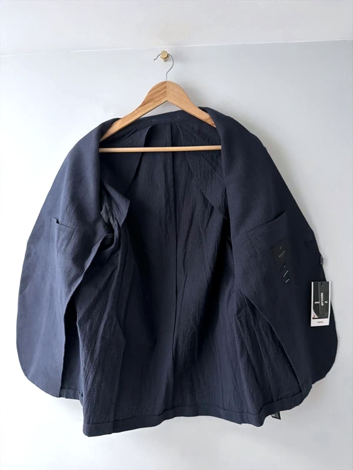 Men’s Jack & Jones Premium Linen Seersucker Blazer In Navy - Medium - 3282