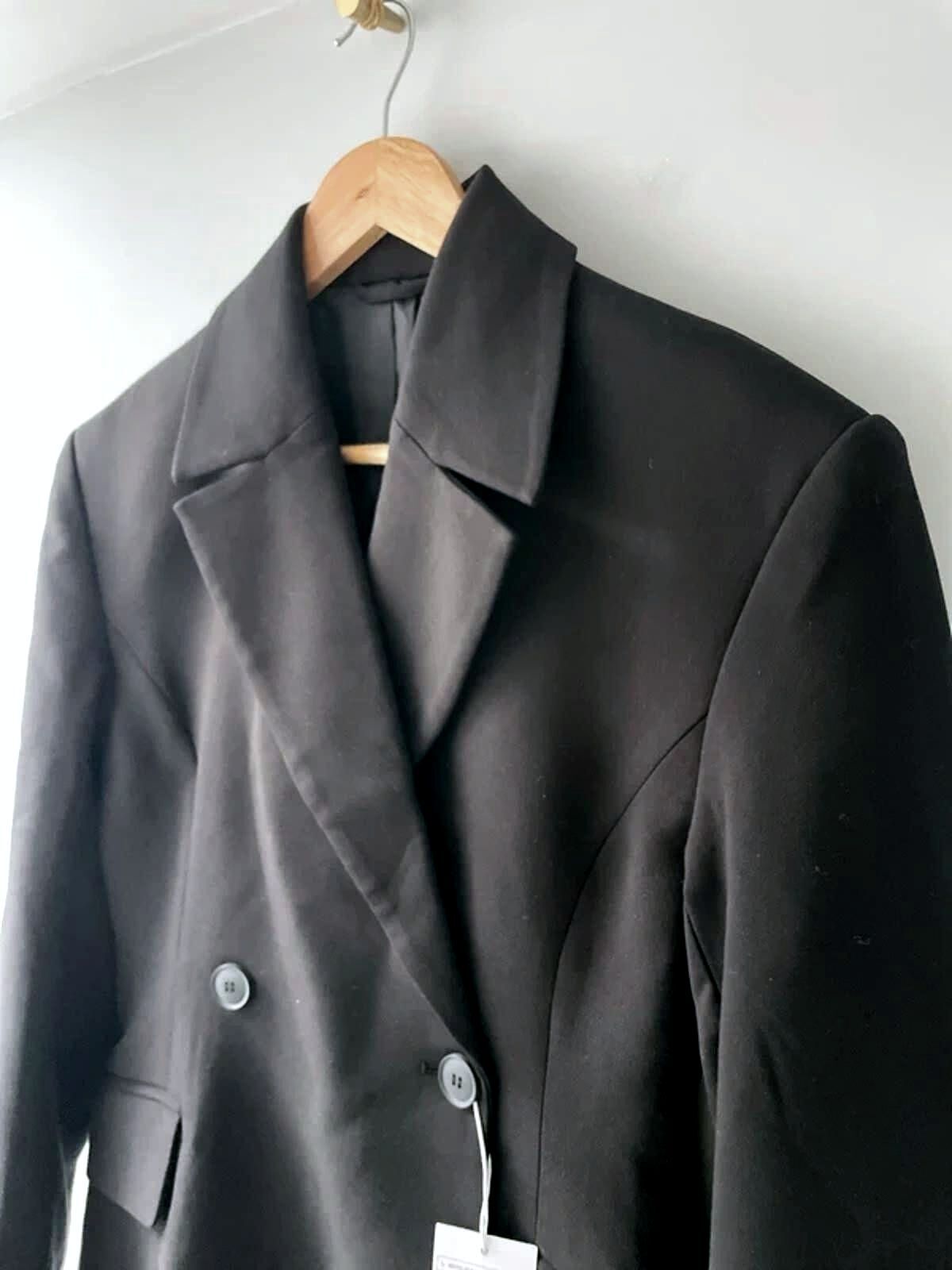 Women’s Weekday Double Breasted Blazer Jacket in Black - Small - 2983