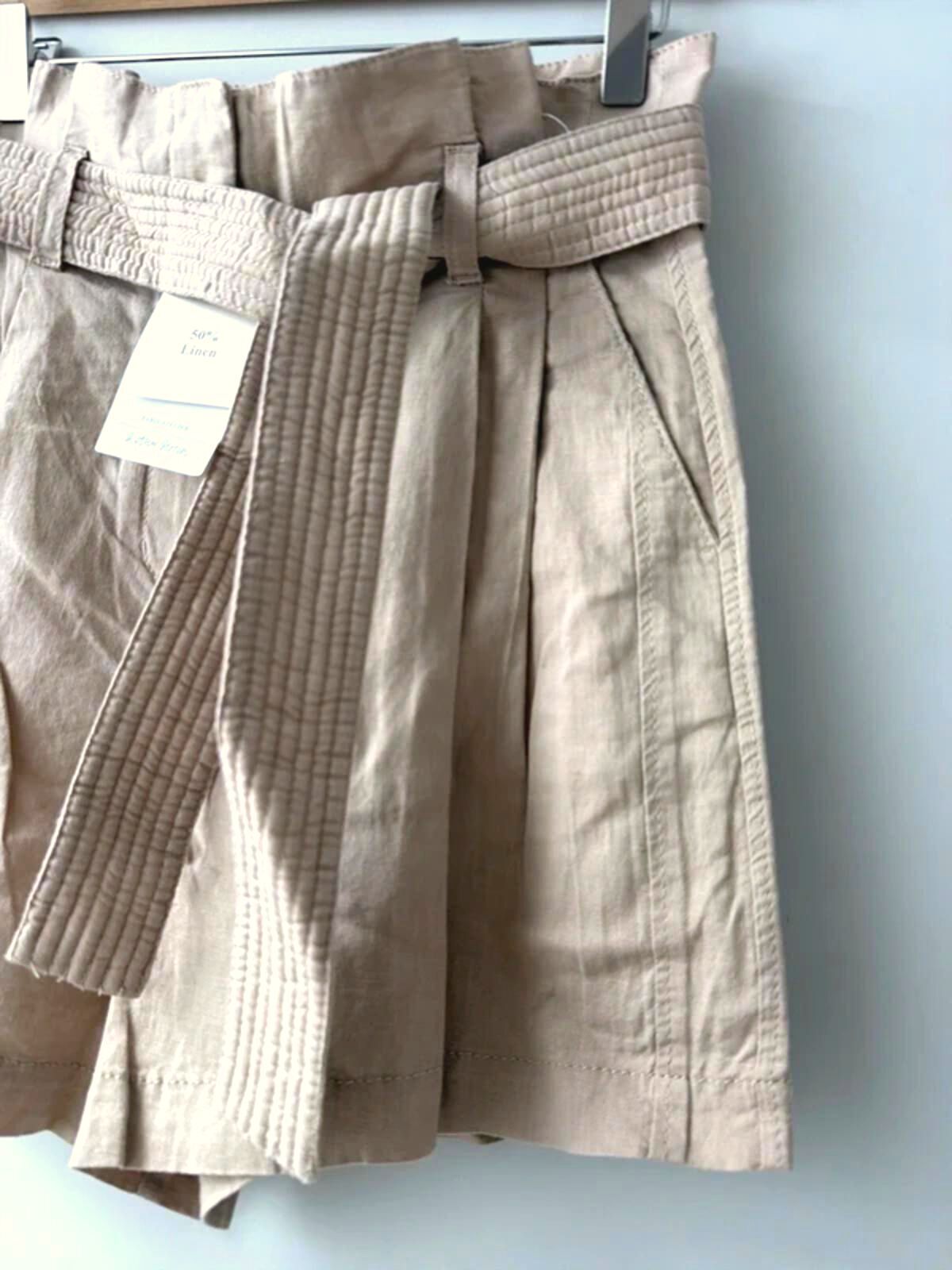 Women’s & Other Stories linen tie front paperbag style shorts - Uk6 - 3445