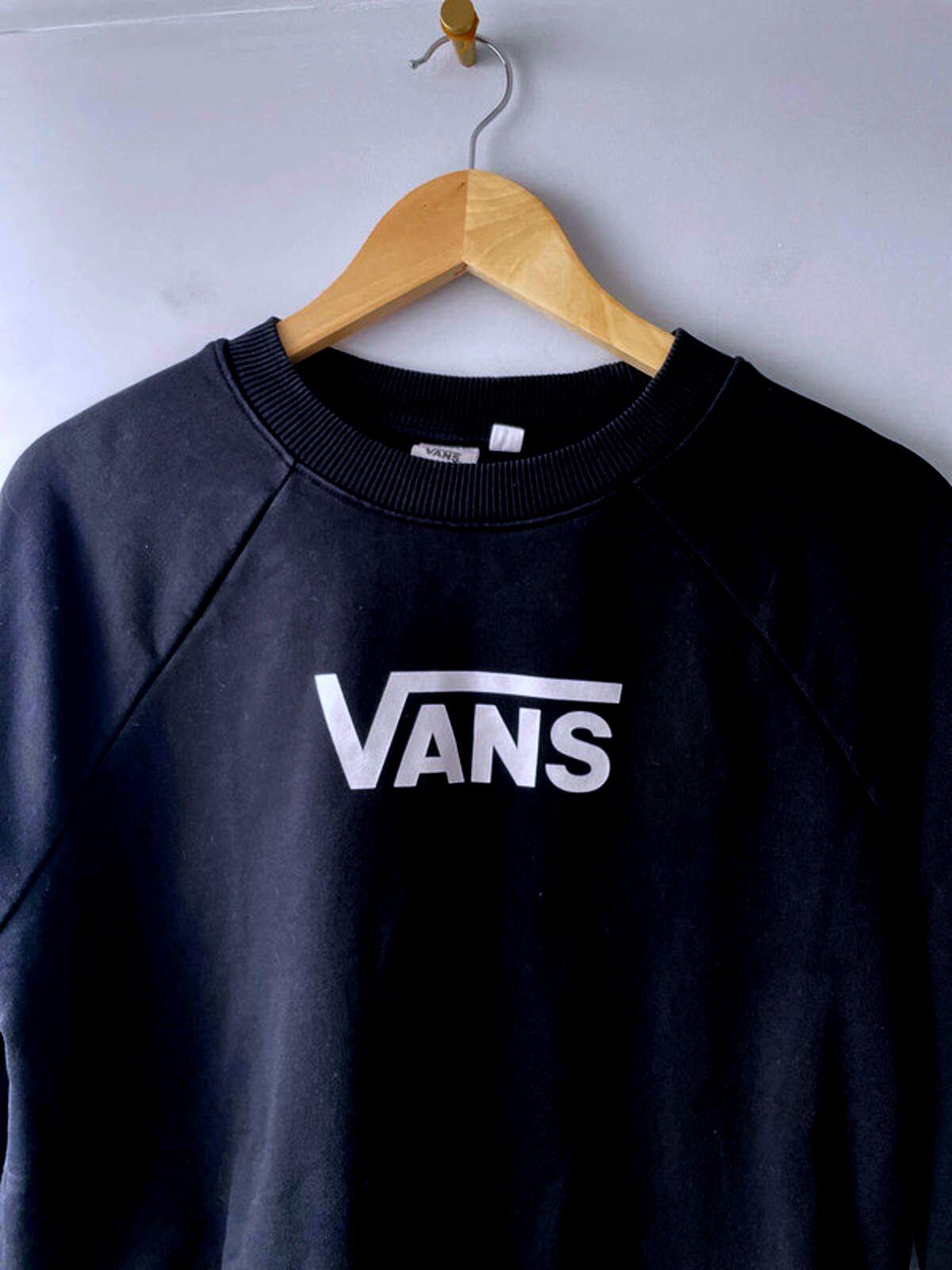 Women’s Vans Oversized Fit Crew Neck jumper Sweatshirt In Black - Small - 2230