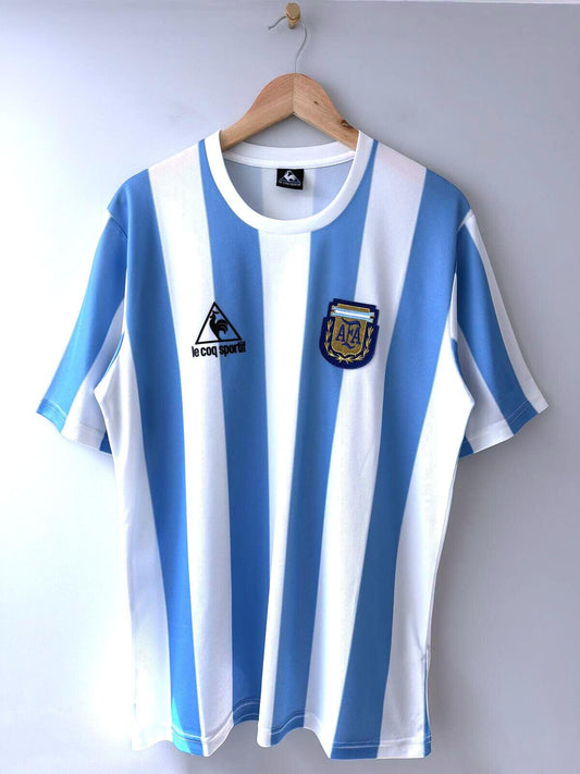 Mens Argentina 1986 Home Football Shirt Jersey Le Coq Sportif - XLarge - 3520