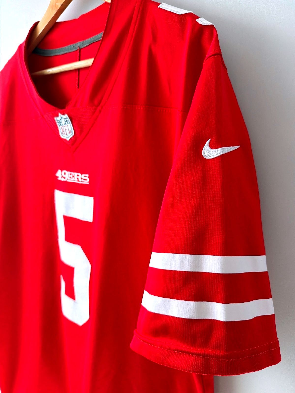 Mens Nike San Francisco 49ers #5 Lance NFL Jersey In Red - Medium - 3605