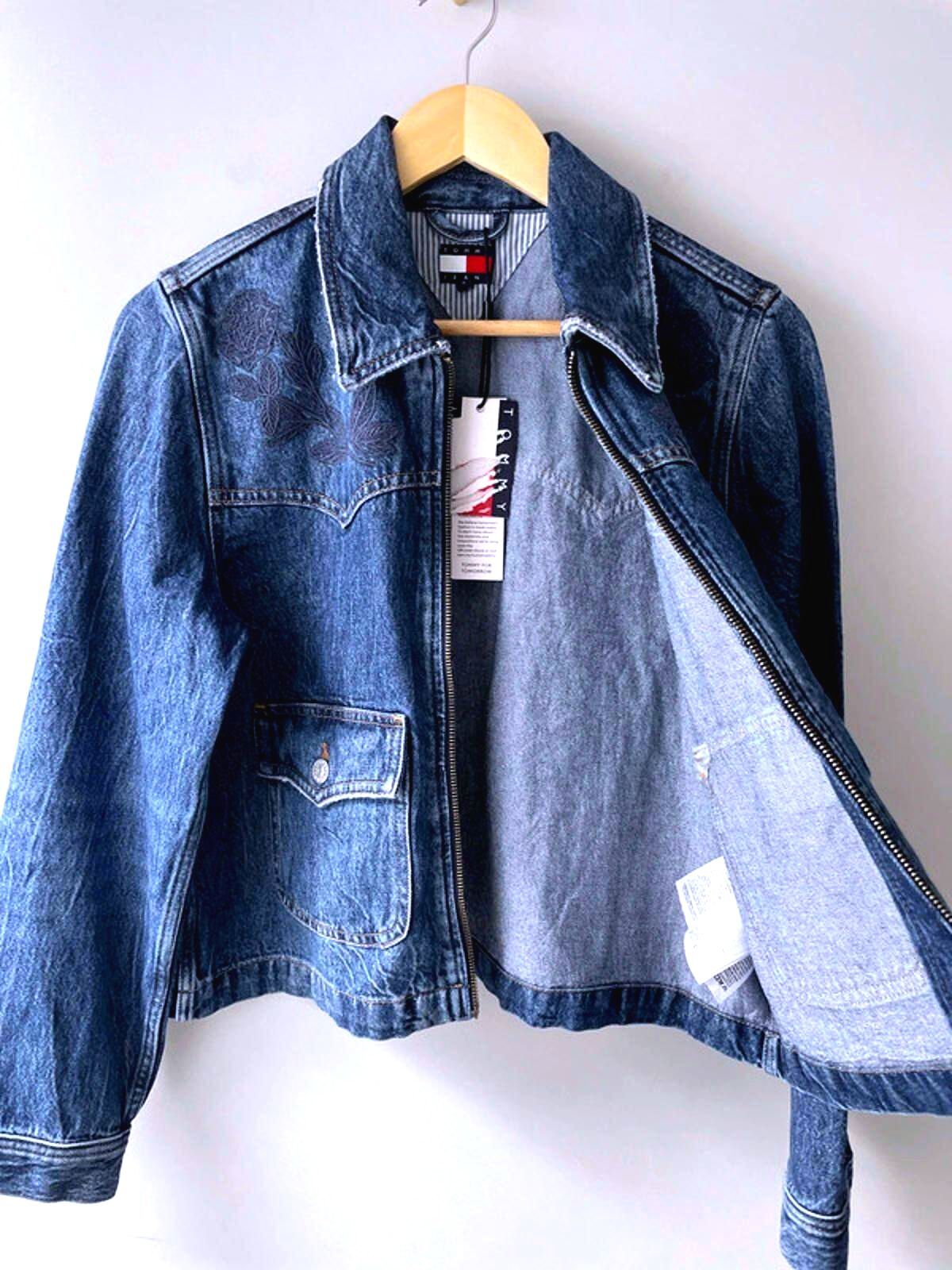 Women’s Tommy Hilfiger Embroidered Detail Denim Jacket In Navy - Small -2432