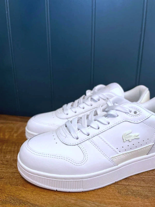 Women’s Lacoste T-Clip Premium Leather Trainers in White - UK4 - 3097