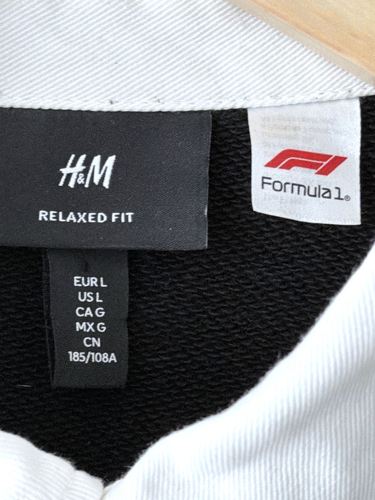 Men’s H&M Fit Formula 1 Oversized Fit Polo Sweatshirt Top In Black - Large - 3642