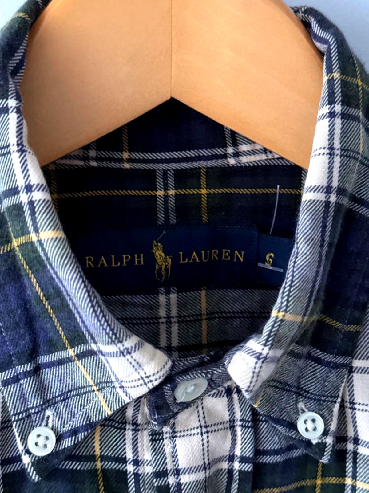 Men’s Ralph Lauren Premium Brushed Cotton Check Oxford Shirt - Small - 0422