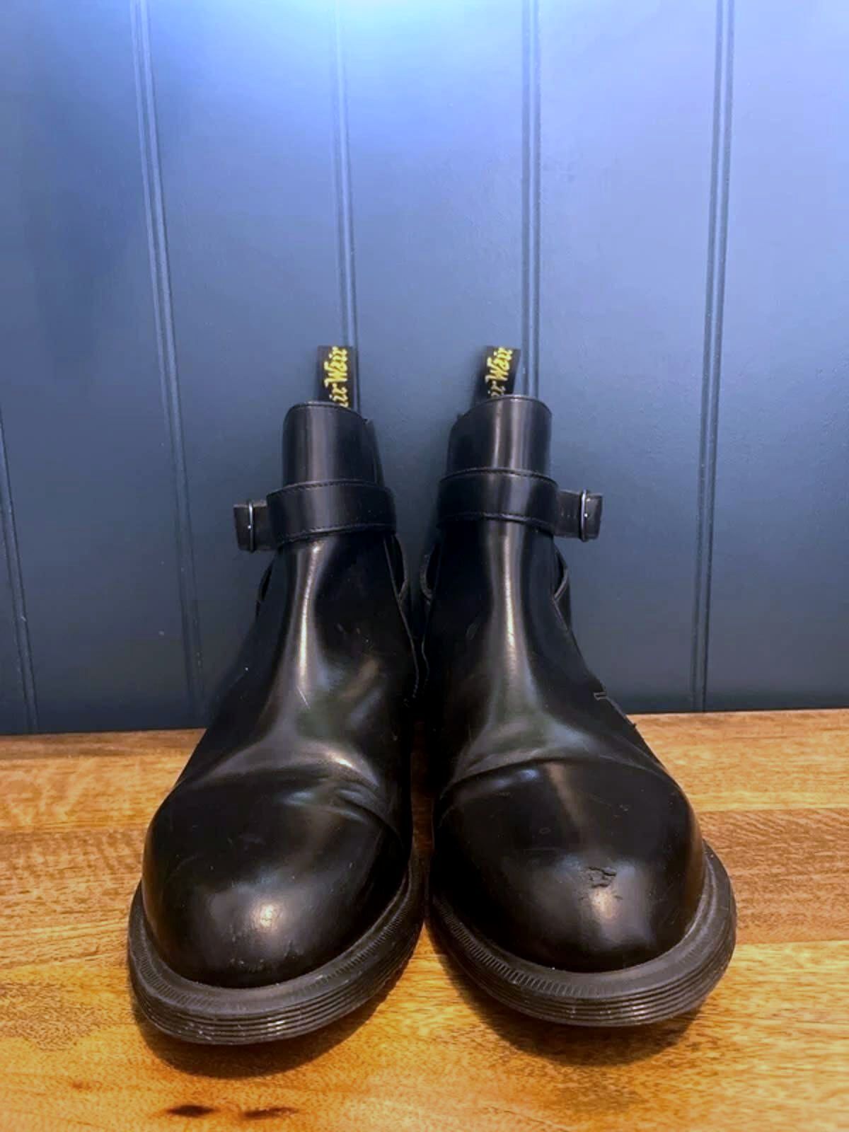 Men's Dr Martens Leather Ankle Chelsea Boots In Black - UK8 - 3080