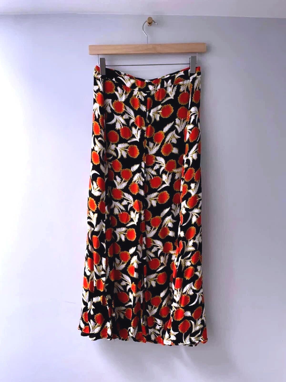 Women’s Whistles Dandelion Print Skirt With Button Front In Red/Black - UK14 - 2860