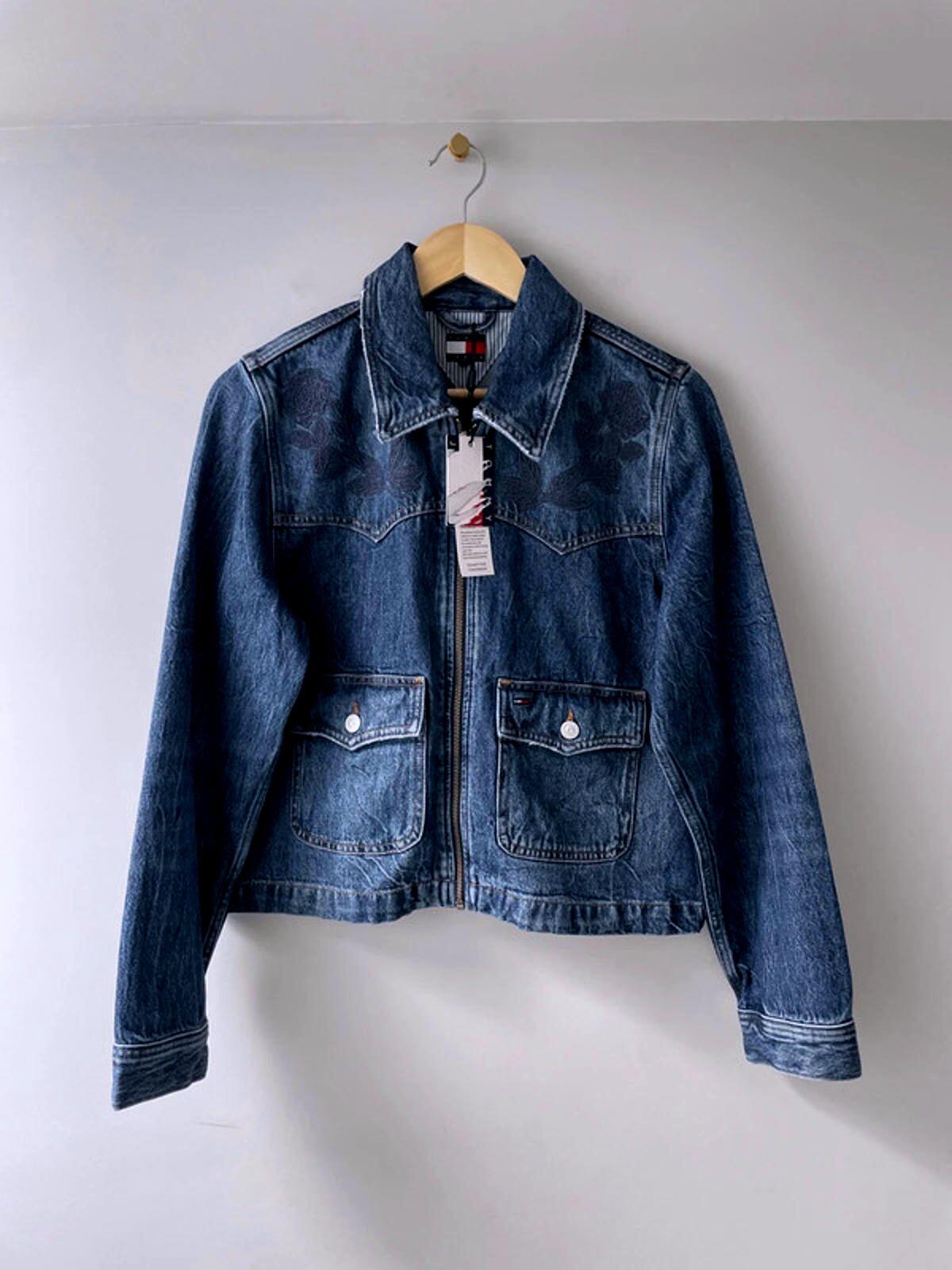 Women’s Tommy Hilfiger Embroidered Detail Denim Jacket In Navy - Small -2432