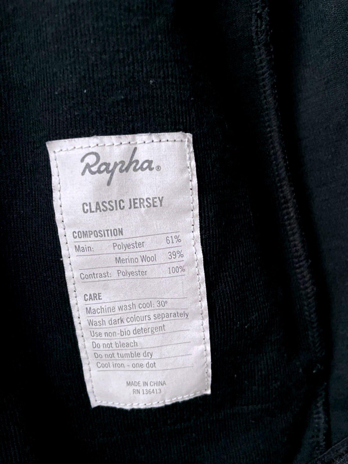 Men’s Rapha Premium Merino Wool Cycling Jersey Top In Black - Medium - 2846