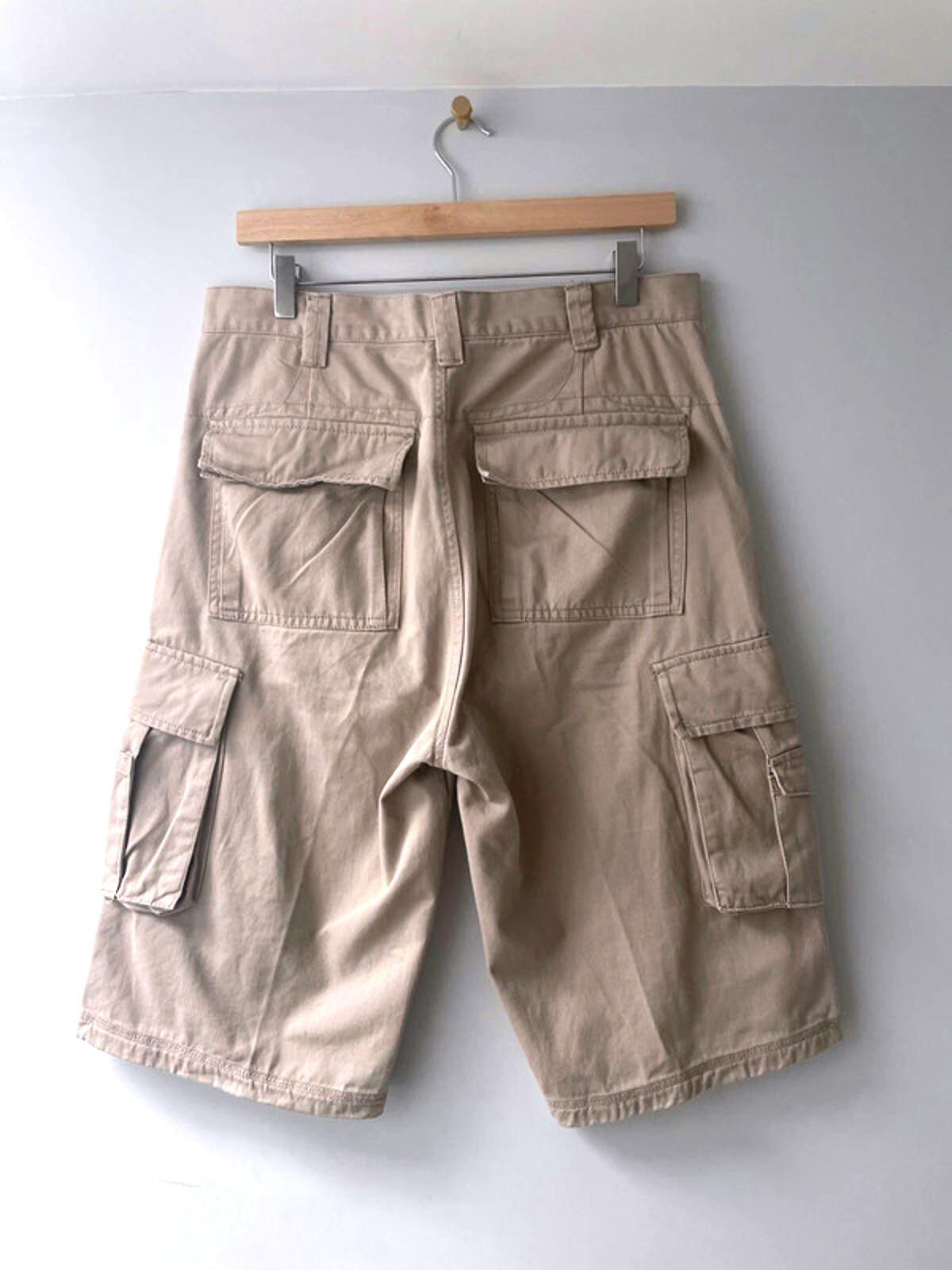 Men’s Baggy Oversized Fit Cargo Shorts In beige - W33 - 1914