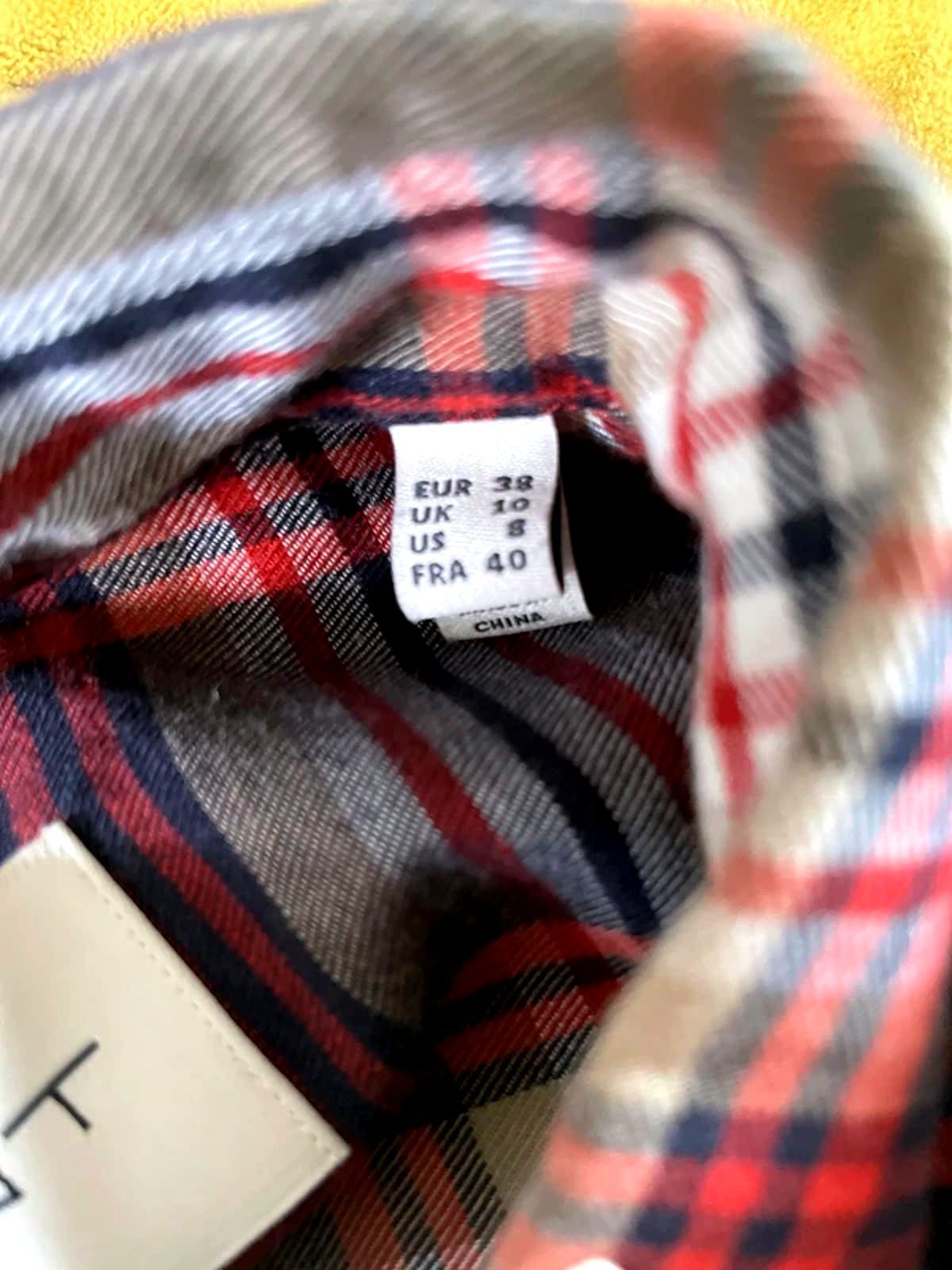 Women’s Gant Flannel Checked Oversized Fit Brushed Cotton Shirt in Blue/Red - UK10 - 2993