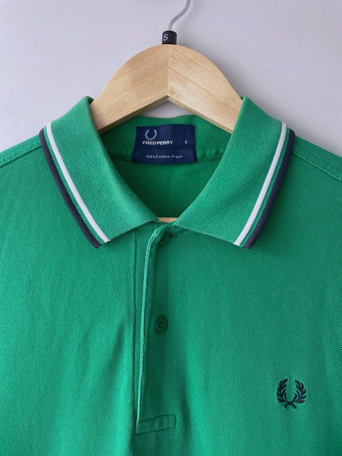 Men’s Fred Perry Short Sleeve Classic Polo Top In Green - Small - 1905