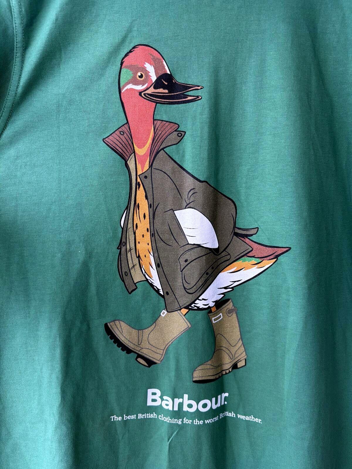 Mens Barbour x Noah Green Duck Graphic T-Shirt In Green - Small - 3501