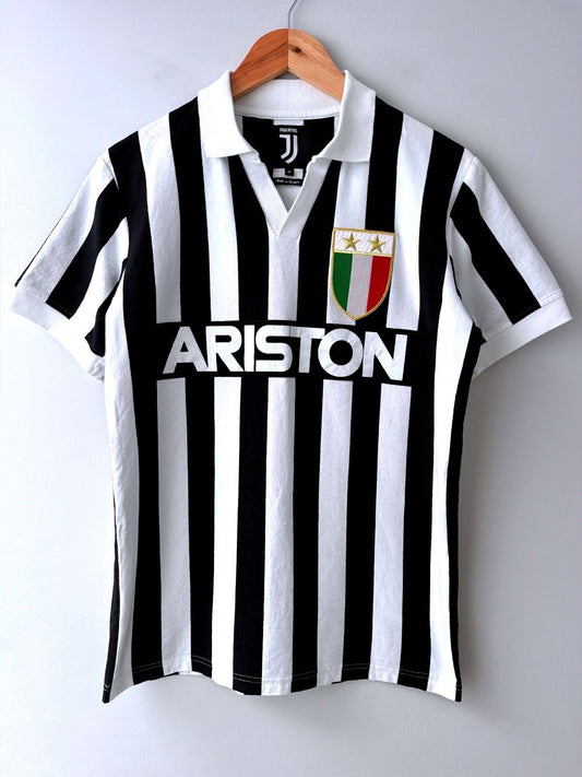 Mens Juventus 1984/85 Vintage Striped Football Jersey Top - Medium - 3567