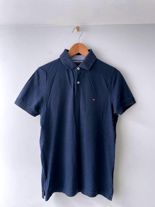 Men’s Tommy Hilfiger Slim Fit Polo Top In Navy - Small - 1595