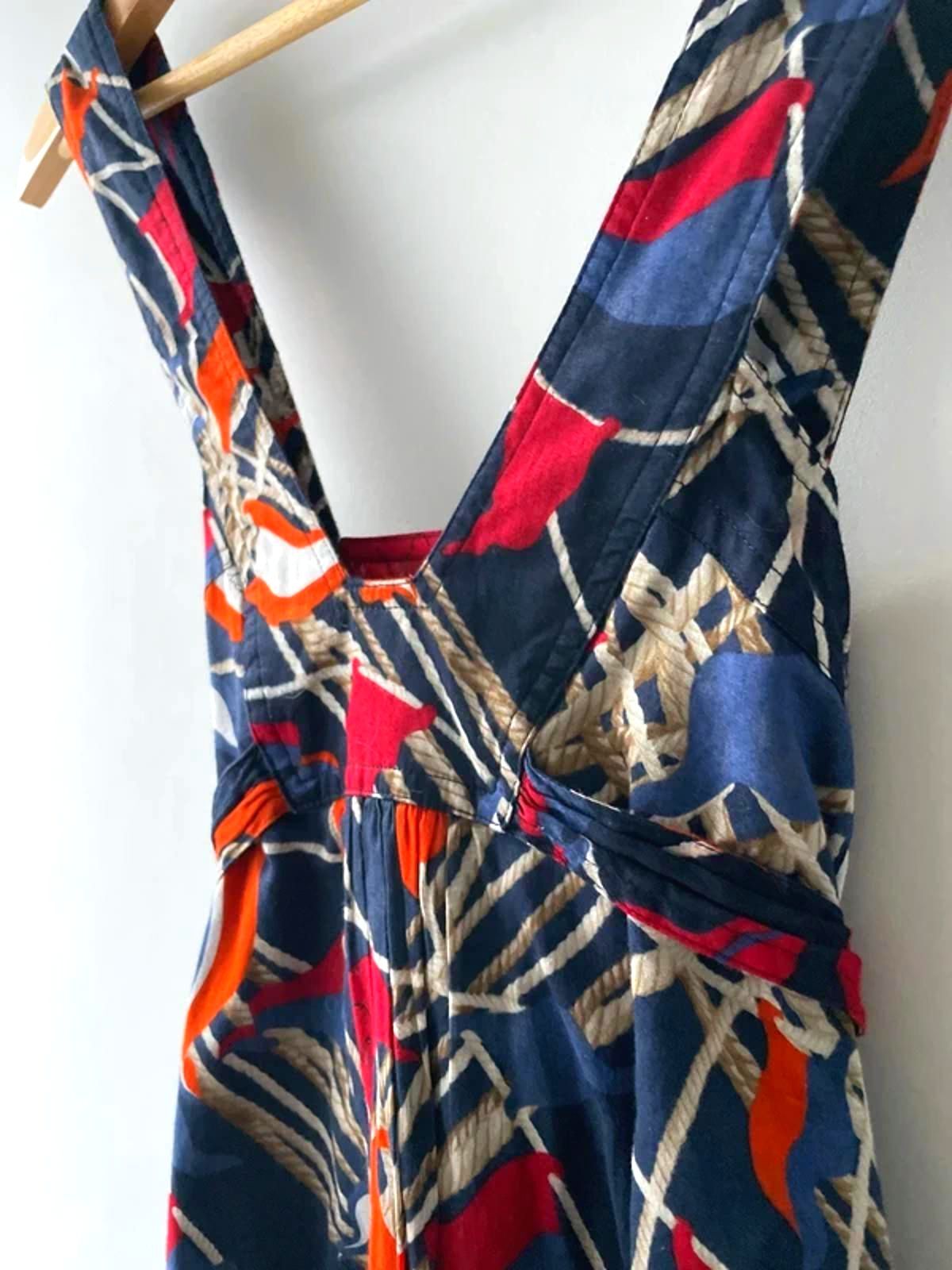 Women’s Burberry Nautical Print Dress with Side Zip in Navy/Red - UK10 - 2919