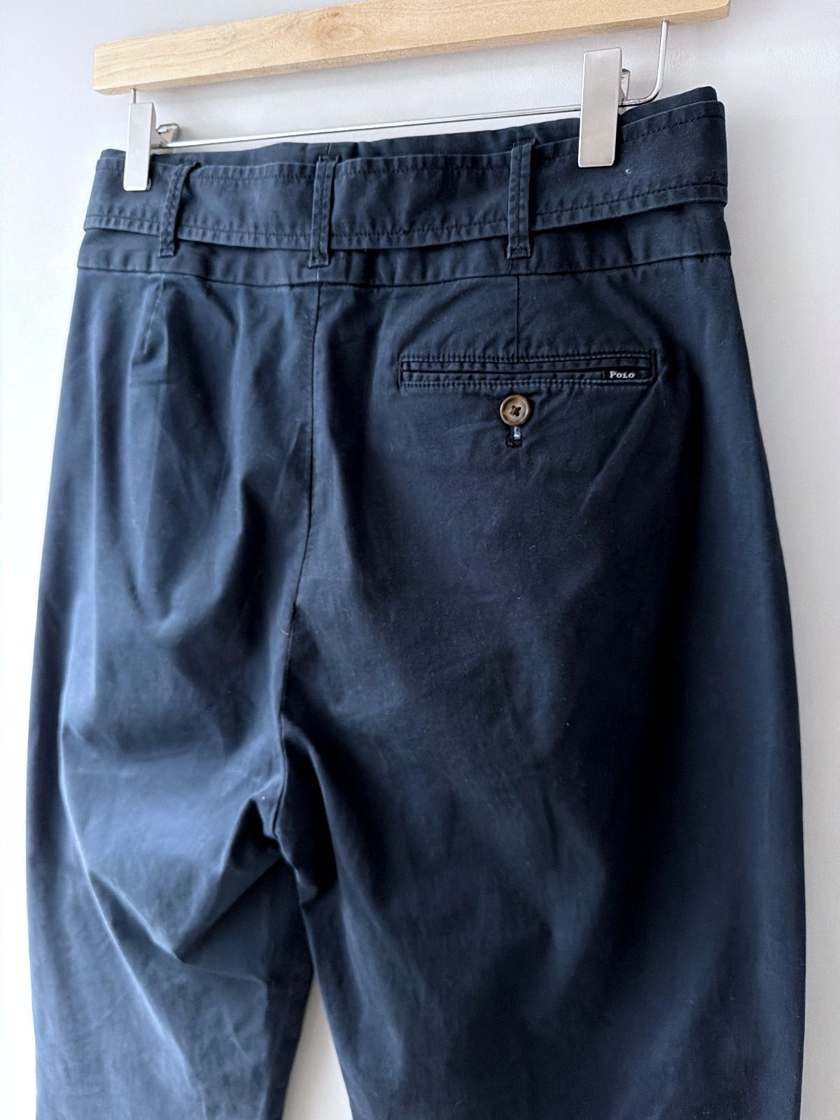 Women’s Ralph Lauren Wide leg Pleated Trousers With Belt In Navy - W29/L30 -3833