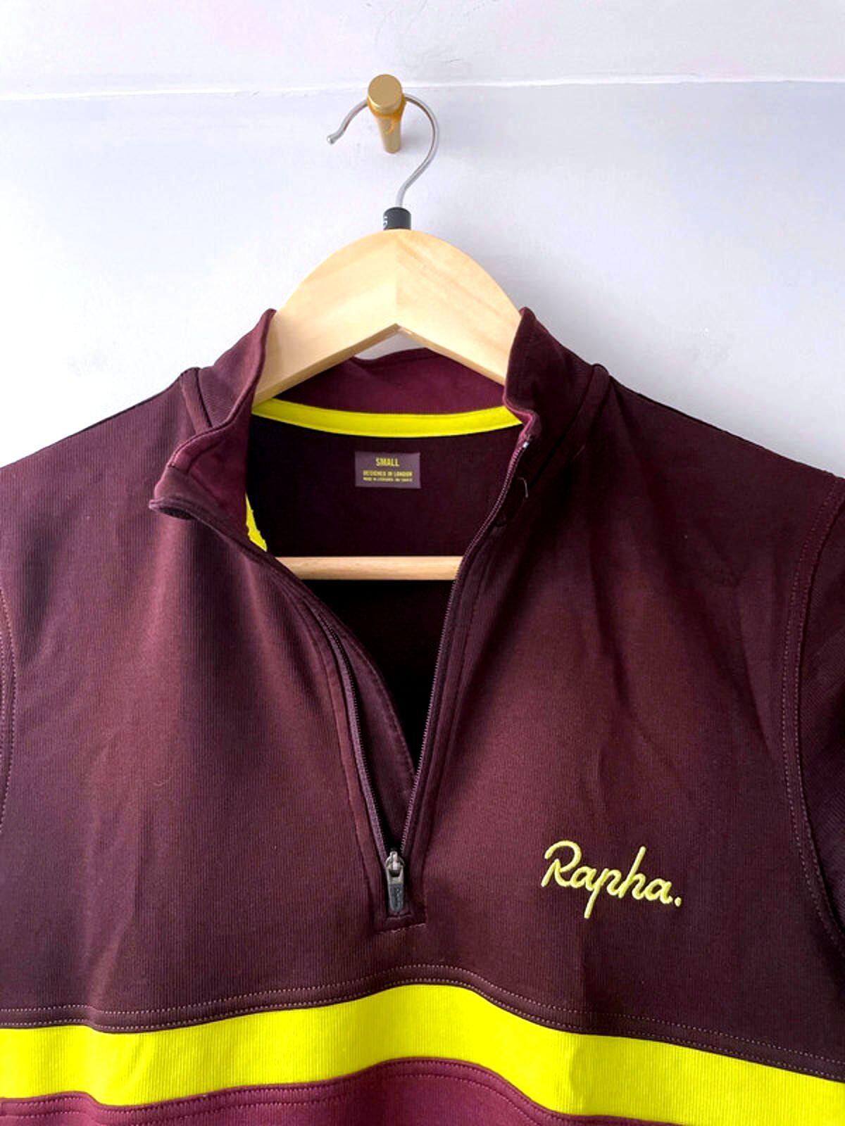 Men’s Rapha Club Merino Wool Cycling Jersey Top In Burgundy - Small - 2317
