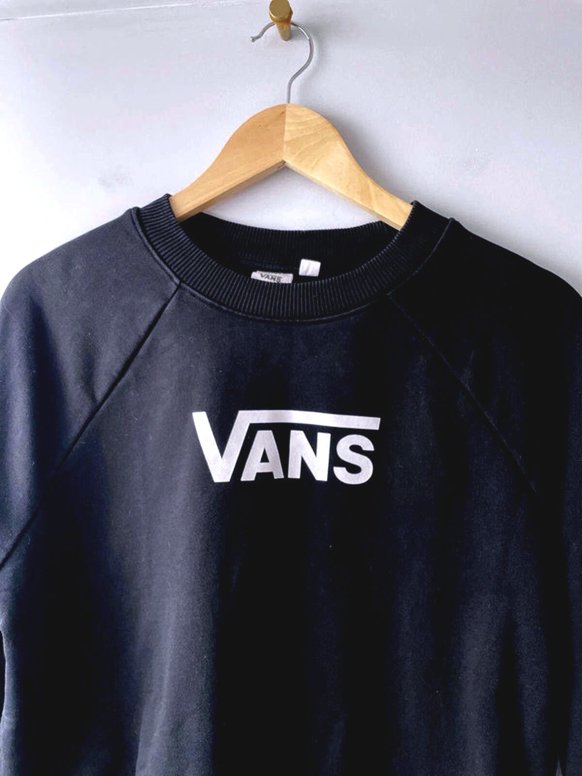 Women’s Vans Oversized Fit Crew Neck jumper Sweatshirt In Black - Small - 2230