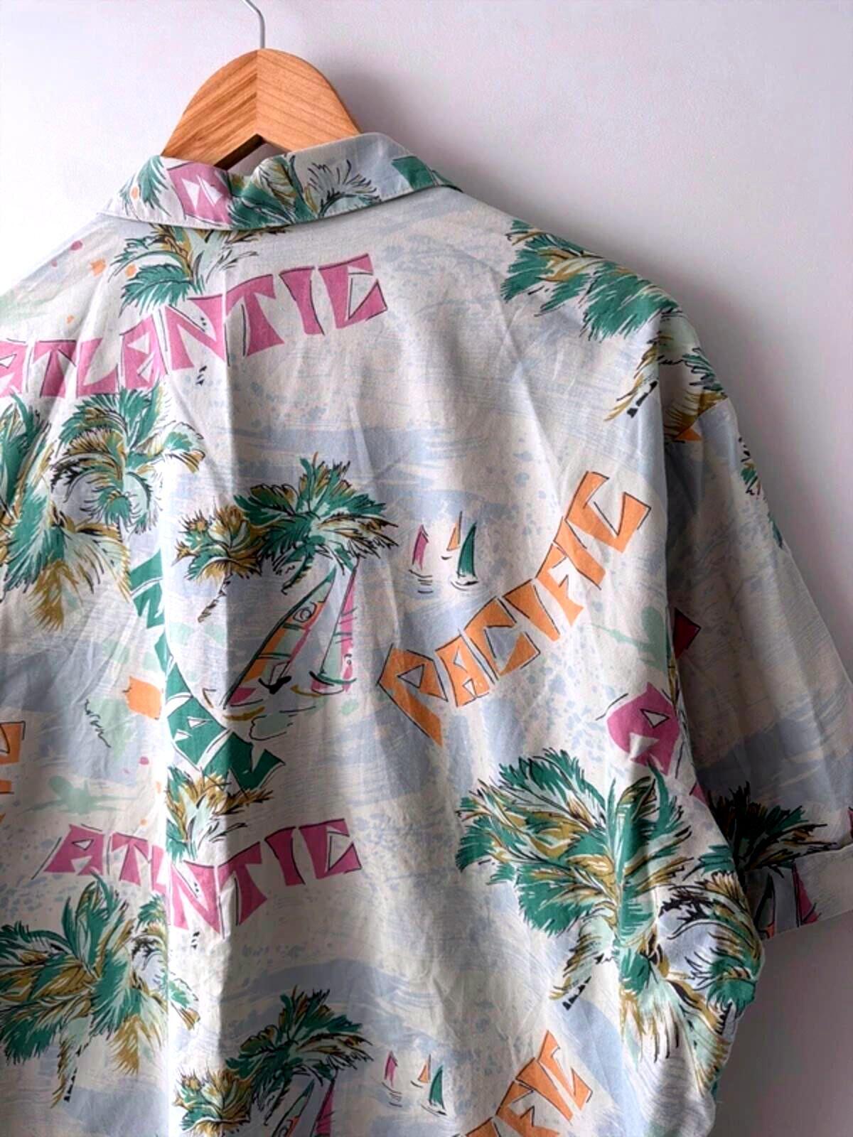 Men’s Vintage pacific print revere collar shirt - xlarge - 3416