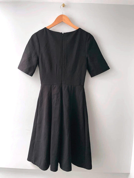 Women’s Reiss Tianna Half Sleeve Fit & Flare Dress In Black - UK 6 - 2750