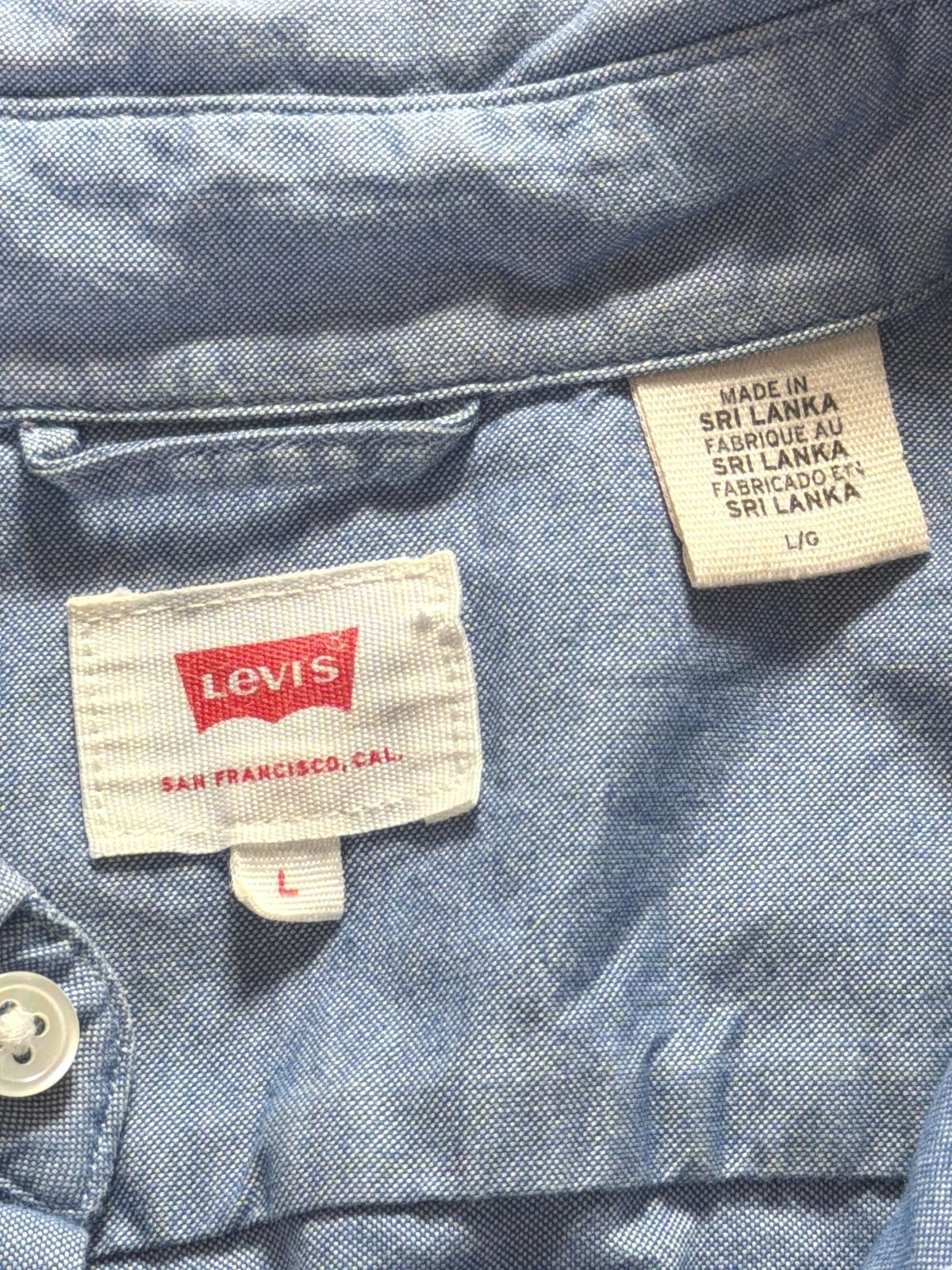 Men’s Levi's Oxford Chambray Shirt In Light Blue - Large - 3776