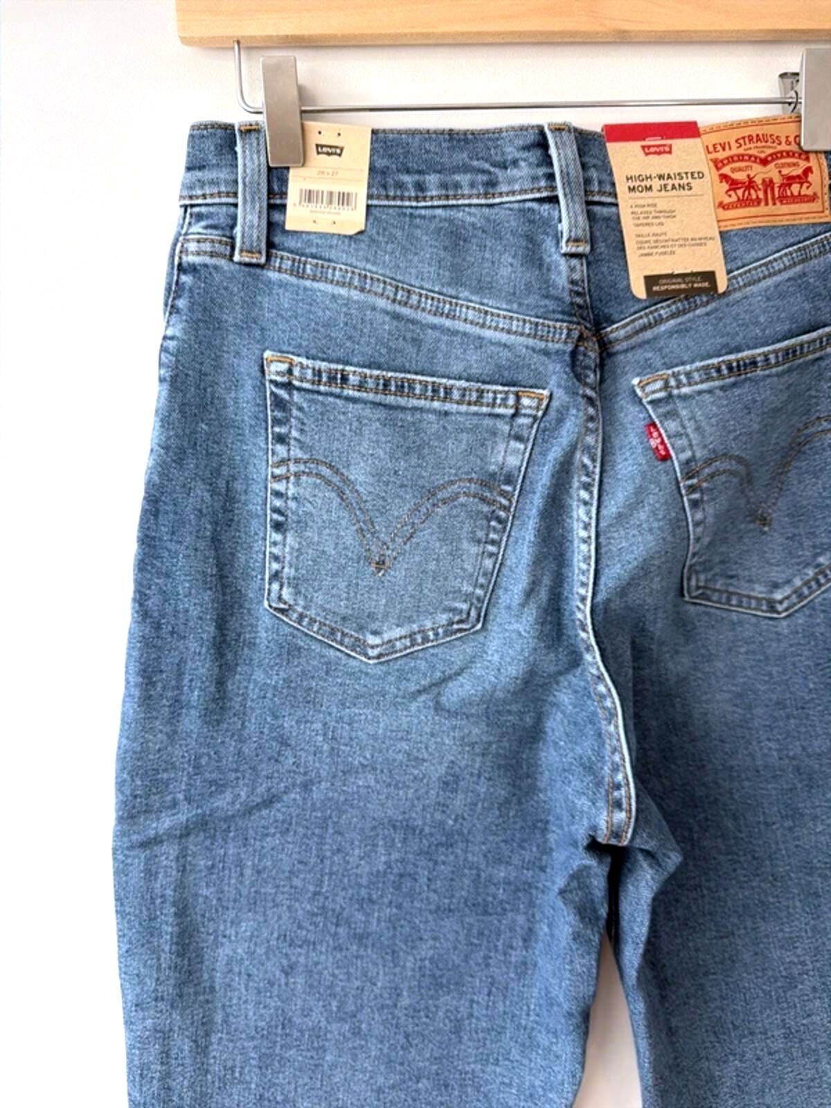 Women’s High Waisted Straight Leg Stretch Fit Mom Jeans - W28/L27 - 3434
