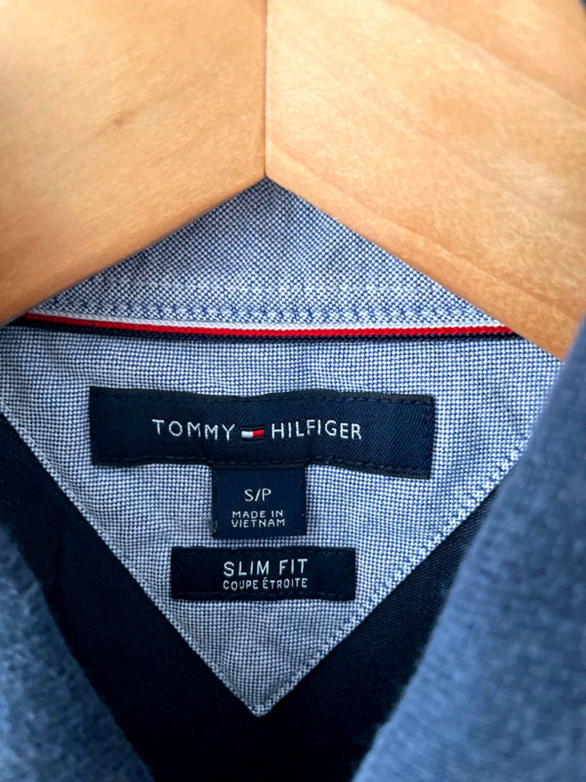 Men’s Tommy Hilfiger Slim Fit Polo Top In Navy - Small - 1595