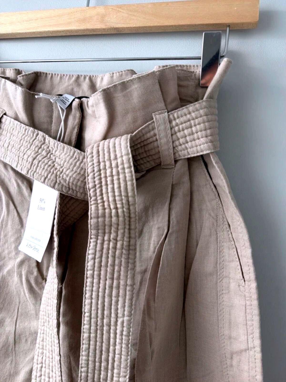 Women’s & Other Stories linen tie front style shorts in beige - Uk6 - 3440