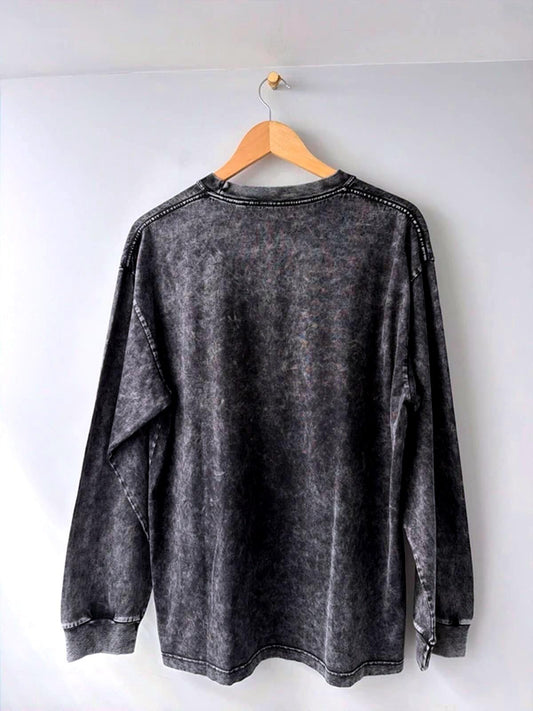 Men’s XLarge Oversized Fit Acid Wash T-shirt In Black - Mediim - 3202