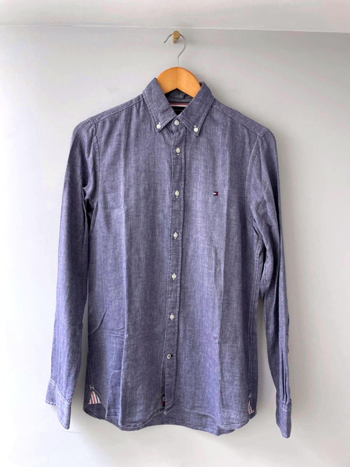 Men’s Tommy Hilfiger Premium Linen Shirt In Navy - XSmall - 1646
