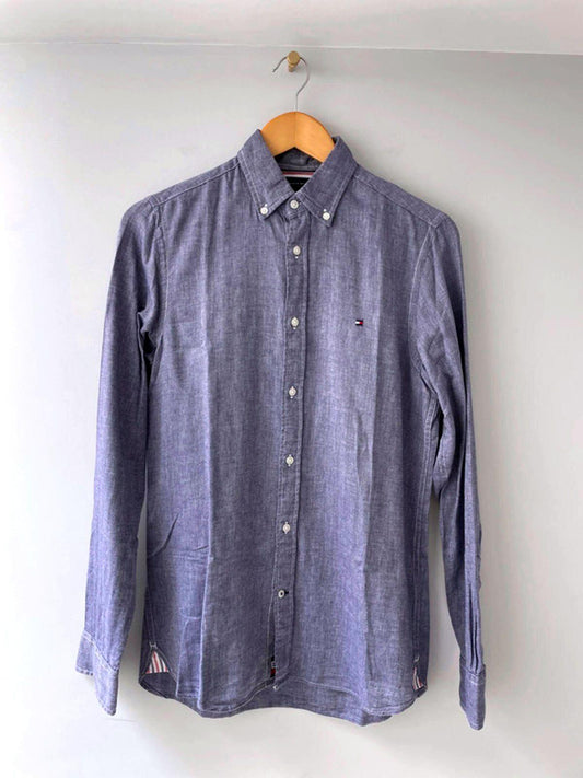 Men’s Tommy Hilfiger Premium Linen Shirt In Navy - XSmall - 1646