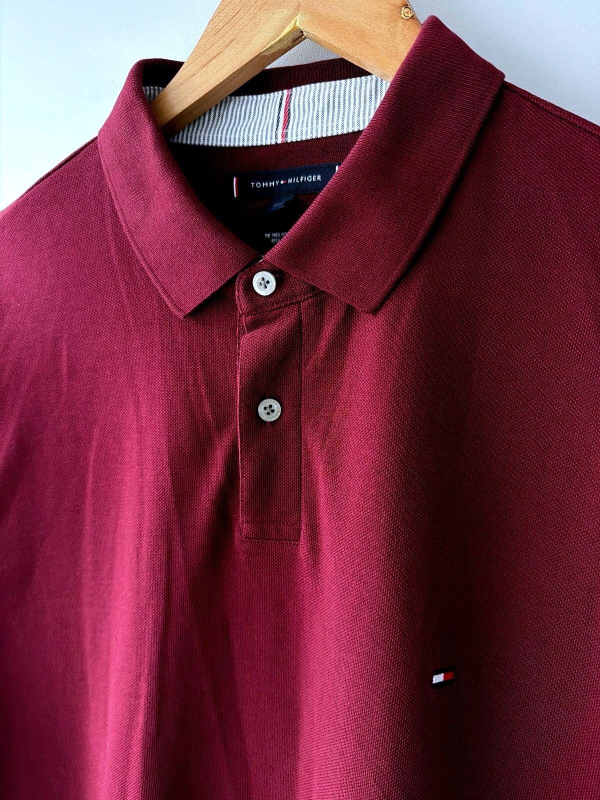 Men’s Tommy Hilfiger The 1985 Regular Fit Polo Shirt In Burgundy - XLarge - 3826