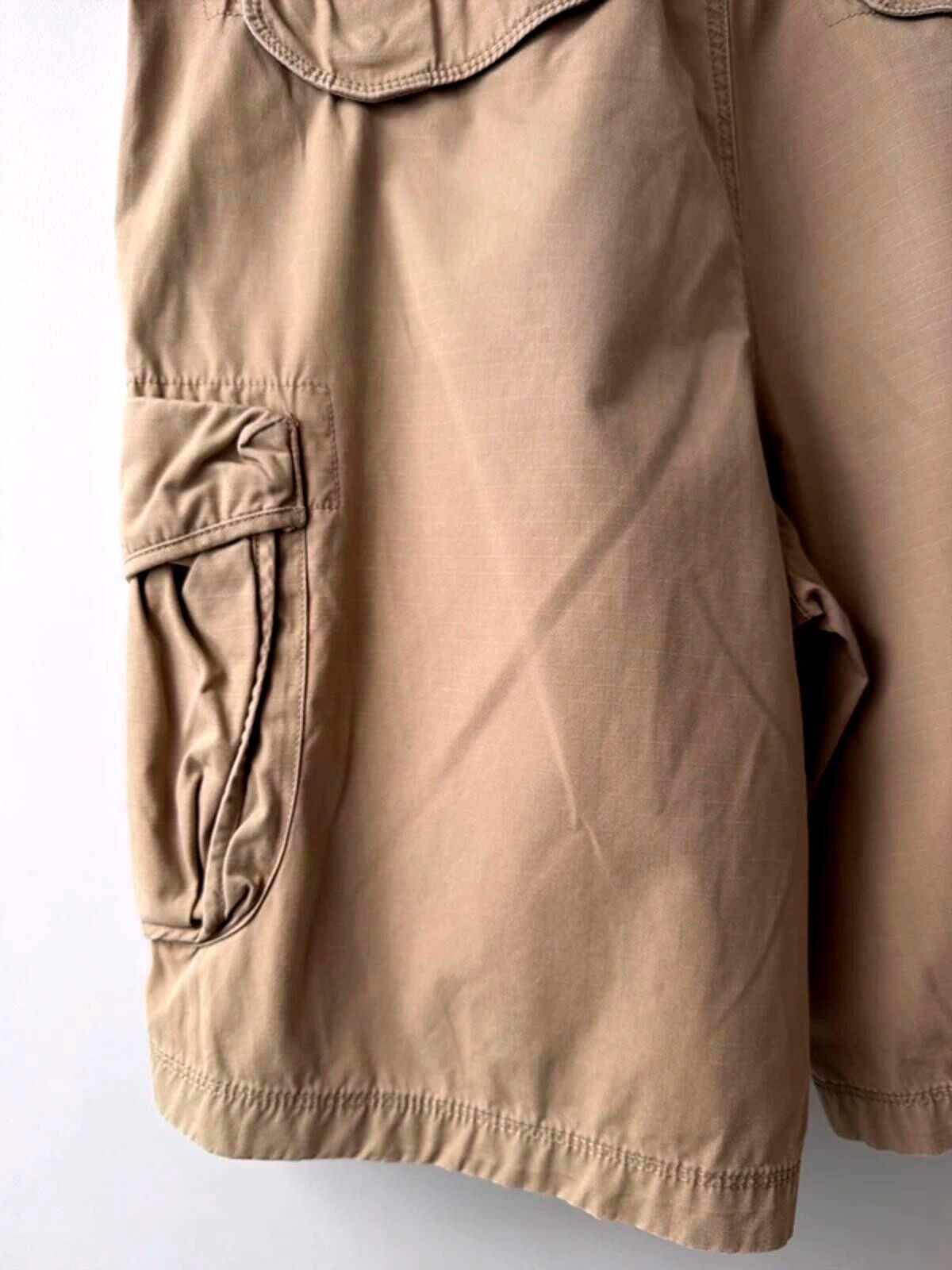 Men’s Baggy Fit Cargo Combat Shorts In Beige - W36 - 3404