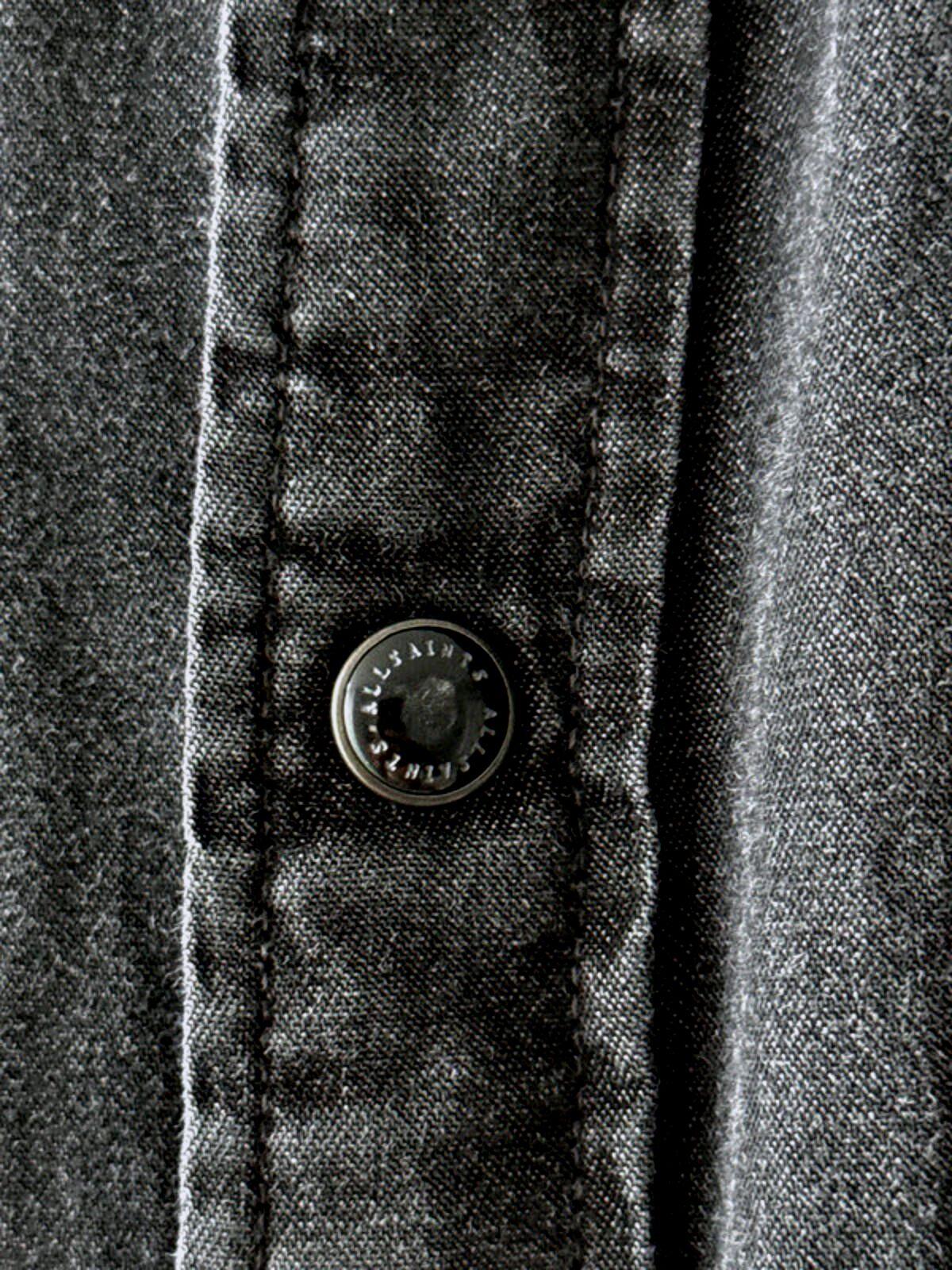 Men’s Allsaints Washed Western Denim Chambray Shirt In Black - Small - 1968