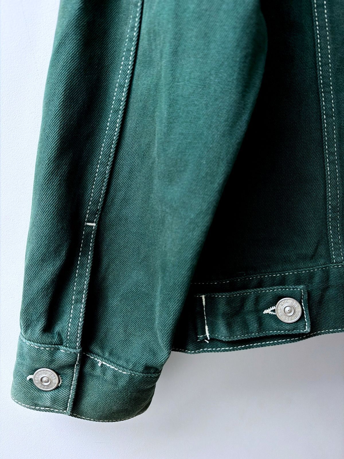 Men’s BDG Urban Outfitters Denim Trucker Jacket Coat In Green - Small - 3828