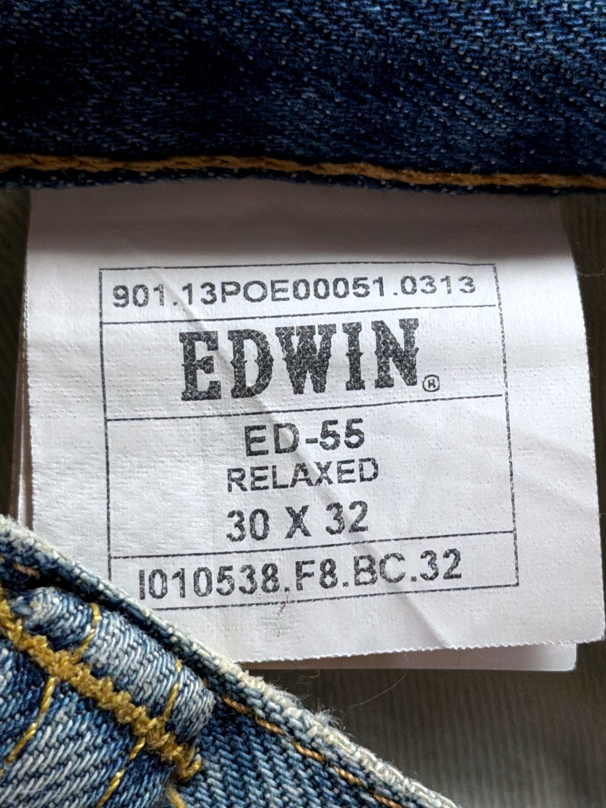Men's Edwin ED-55 Relaxed Fit Distressed Effect Jeans In Navy - W30/L32 - 3755