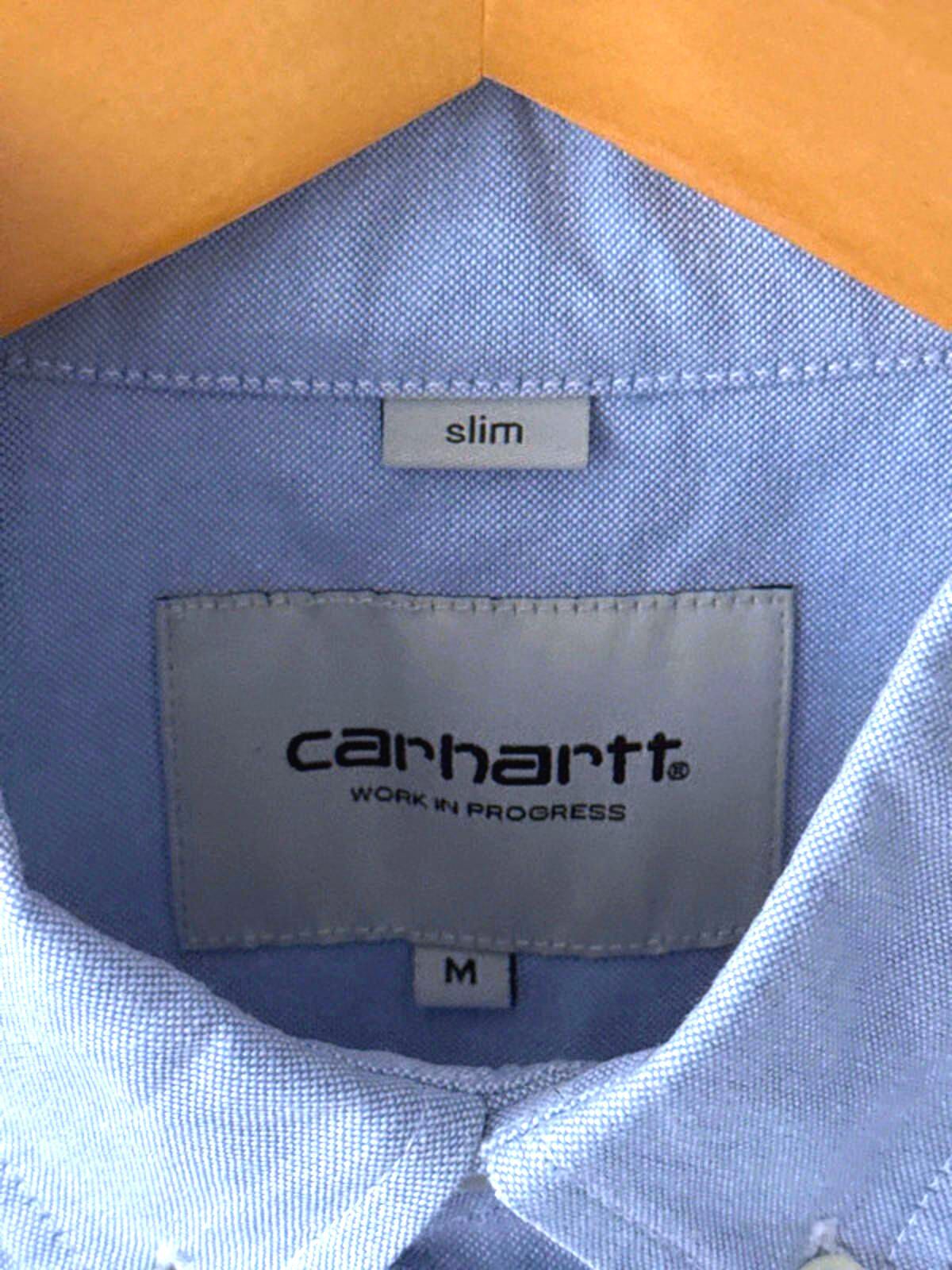 Men’s Carhartt Turner Slim Fit Long Sleeve Oxford Shirt In Blue - Medium - 0283