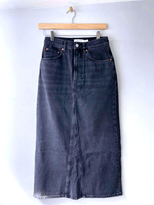 Women’s & Other Stories Long Denim Skirt In Black with Back Split - UK 6 - 1812