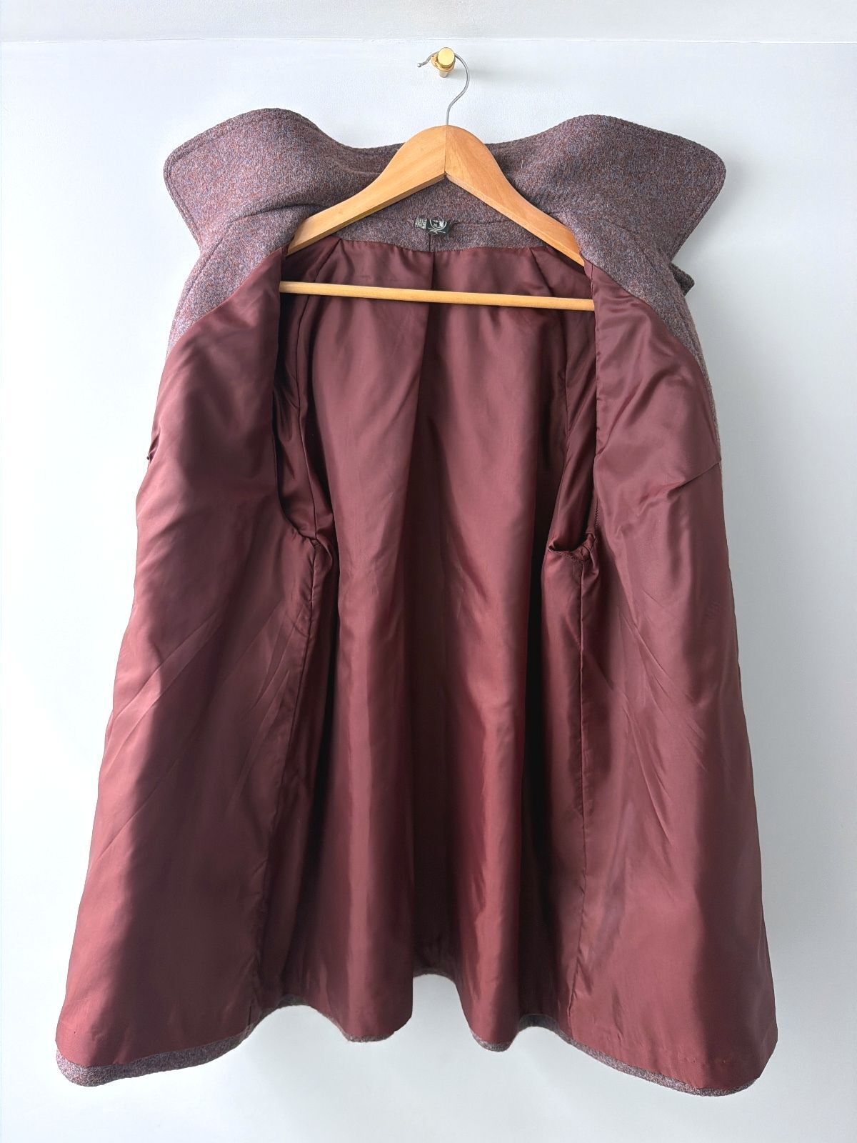 Women’s Vintage Raglan Sleeve Premium Wool Coat In Purple - Uk18 - 3701