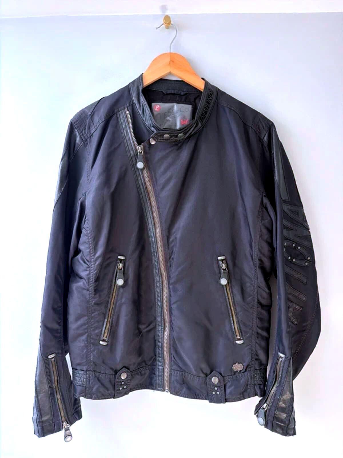 Mens Diesel FLA Speed King Daytona Vintage Biker Jacket In Black - Large - 3550