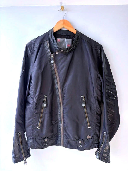 Mens Diesel FLA Speed King Daytona Vintage Biker Jacket In Black - Large - 3550